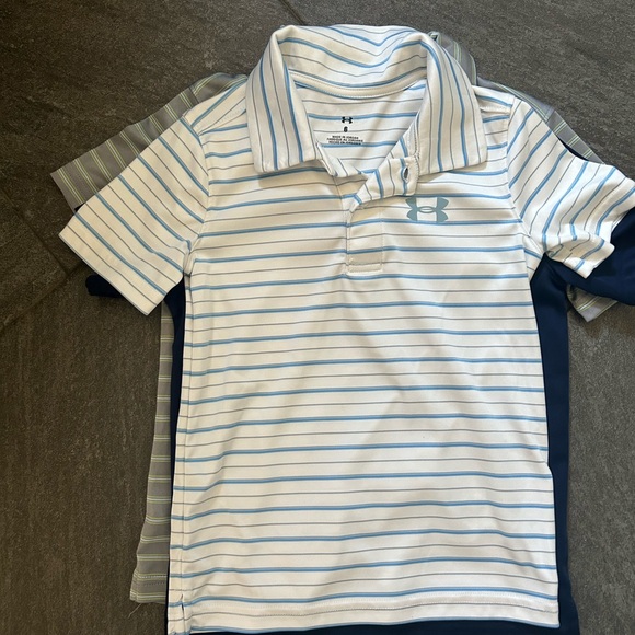 Under Armour Kids' Polo Shirt Trio - Gray, Navy, White Size 6 Boys - Picture 4 of 4